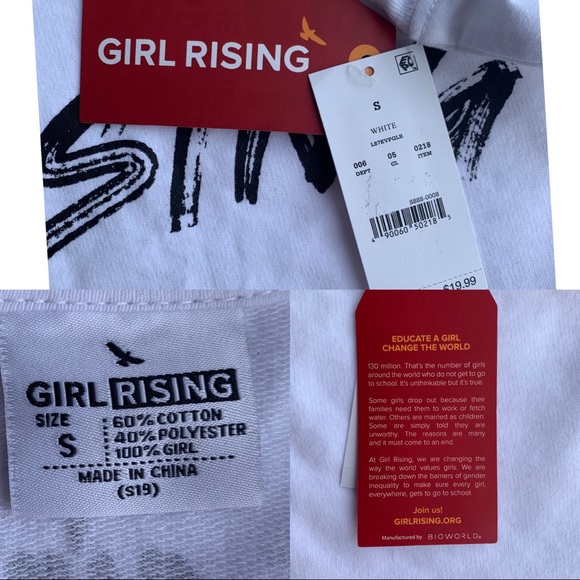 Long Sleeve Girl Rising Tie Front Crop - S - NWT - Picture 8 of 8